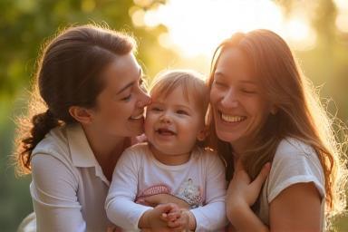 A warm family portrait photo